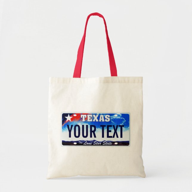 Texas license plate tote bag (Front)