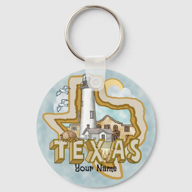 Texas Lighthouse Key Ring (Front)