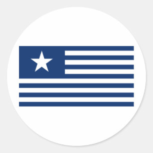 Texas Lone Star and Stripes - Blue Classic Round Sticker