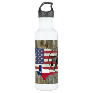Texas Lone Star Duelling Pistols Most Wanted Sign 710 Ml Water Bottle