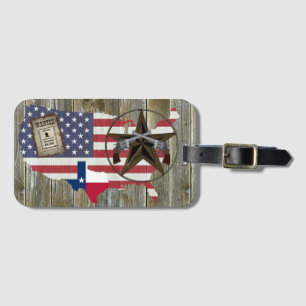 Texas Lone Star Duelling Pistols Most Wanted Sign Luggage Tag