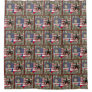Texas Lone Star Duelling Pistols Most Wanted Sign Shower Curtain
