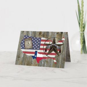 Texas Lone Star Duelling Pistols Most Wanted Sign Thank You Card