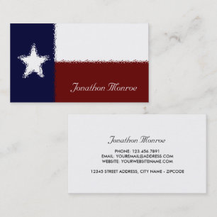 Texas Lone Star Flag Glass Effect Texan Business Card