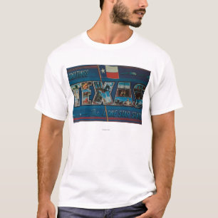 Texas (Lone-Star Flag)Large Letter Scenes T-Shirt