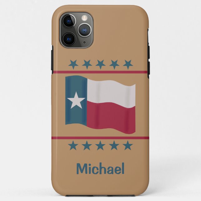Texas Lone Star Flag Name Personalised Red Blue Case-Mate iPhone Case (Back)