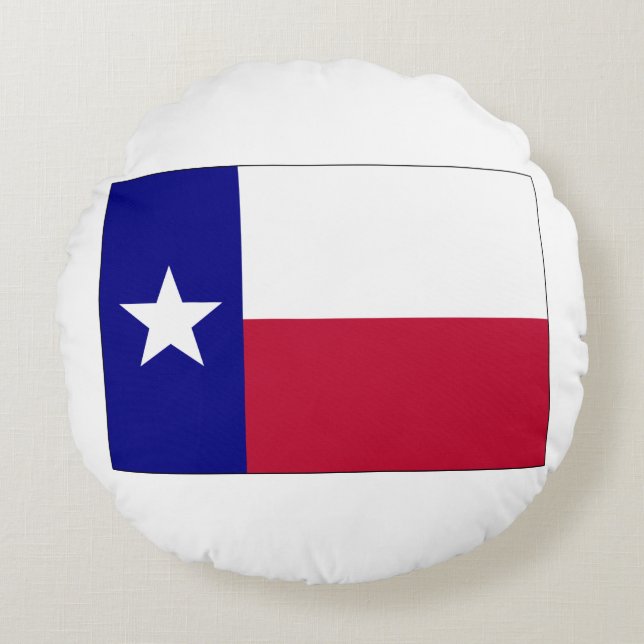 Texas Lone Star Flag Round Cushion (Front)