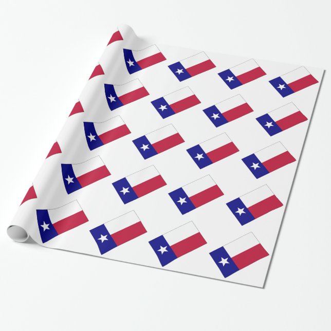 Texas Lone Star Flag Wrapping Paper (Unrolled)