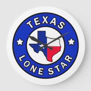 Texas Lone Star Large Clock