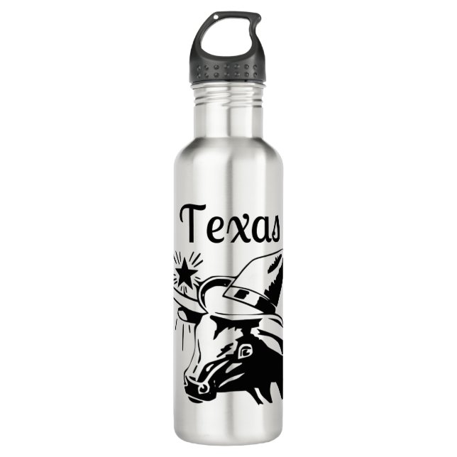 Texas Lone Star Longhorn 710 Ml Water Bottle (Front)