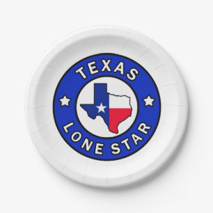 Texas Lone Star Paper Plate
