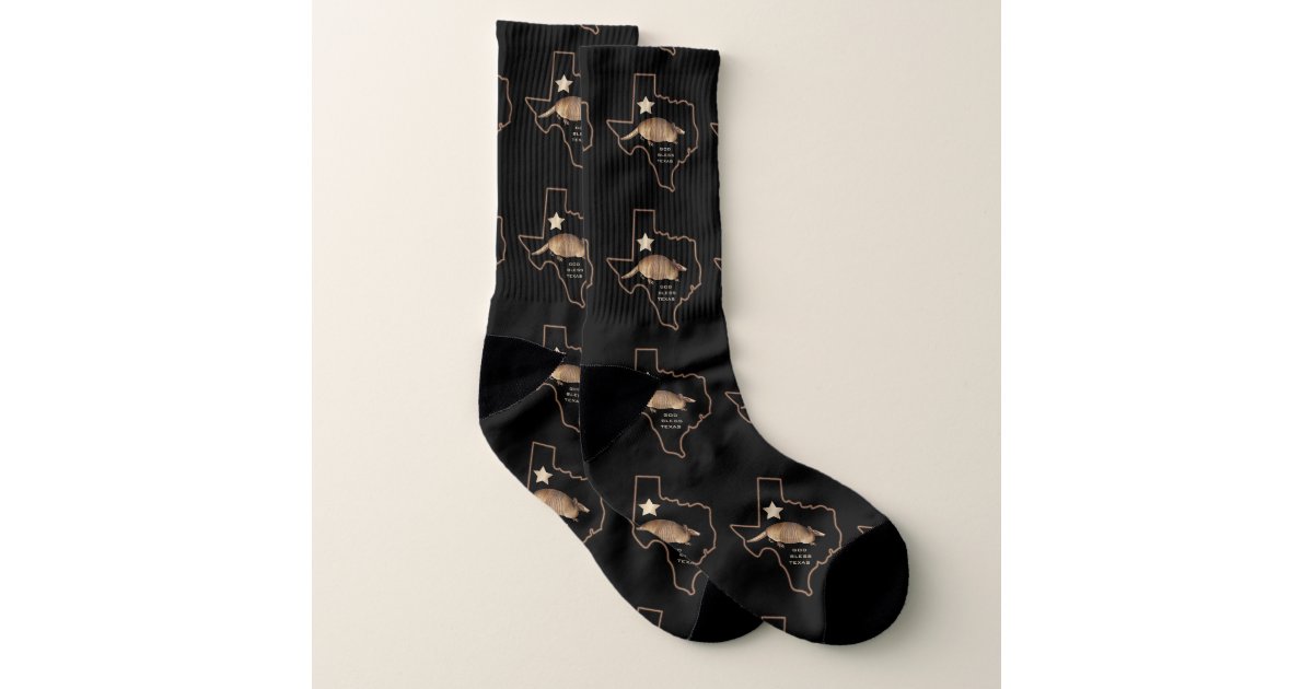 Texas Lone Star State Armadillo Memorabilia Socks Zazzle Co Uk