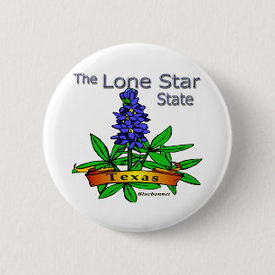 Texas Lone Star State Bluebonnet 6 Cm Round Badge