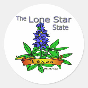 Texas Lone Star State Bluebonnet Classic Round Sticker