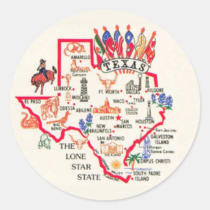 Texas - Lone Star State Classic Round Sticker