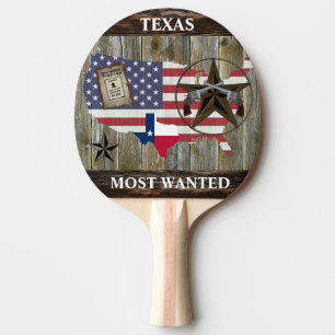 Texas Lone Star State Duelling Pistols Most Wanted Ping Pong Paddle