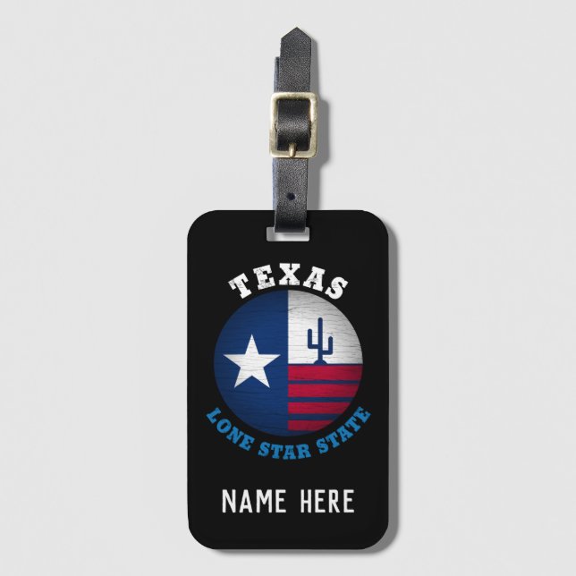 TEXAS LONE STAR STATE FLAG LUGGAGE TAG (Front Vertical)