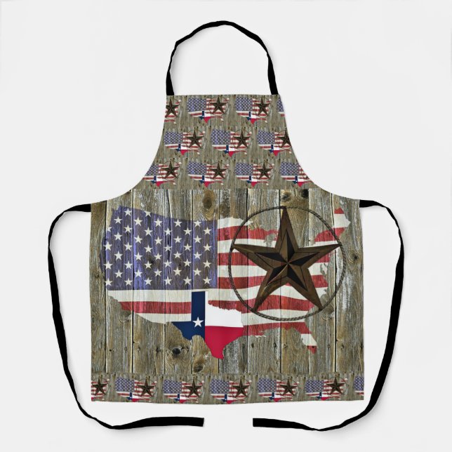 Texas Lone Star State Flag Map Apron (Front)