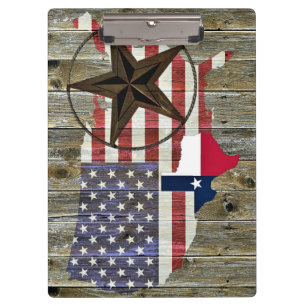 Texas Lone Star State Flag Map Clipboard
