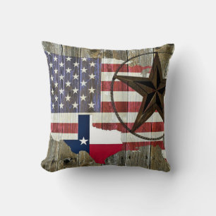 Texas Lone Star State Flag Map Cushion