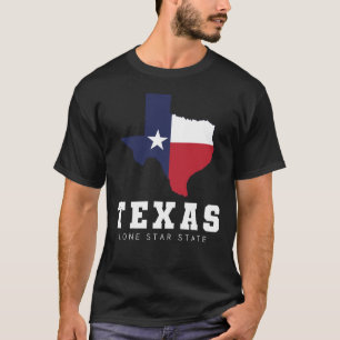 Texas, Lone Star State, Flag Map Men's Black T-Shirt
