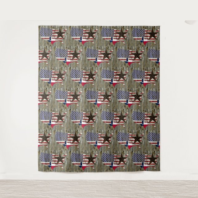 Texas Lone Star State Flag Map Tapestry (Front)