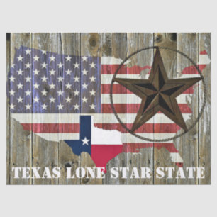 Texas Lone Star State Flag Map Tissue Paper