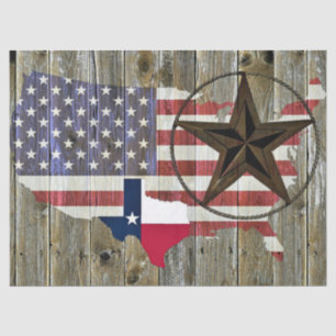 Texas Lone Star State Flag Map Tissue Paper