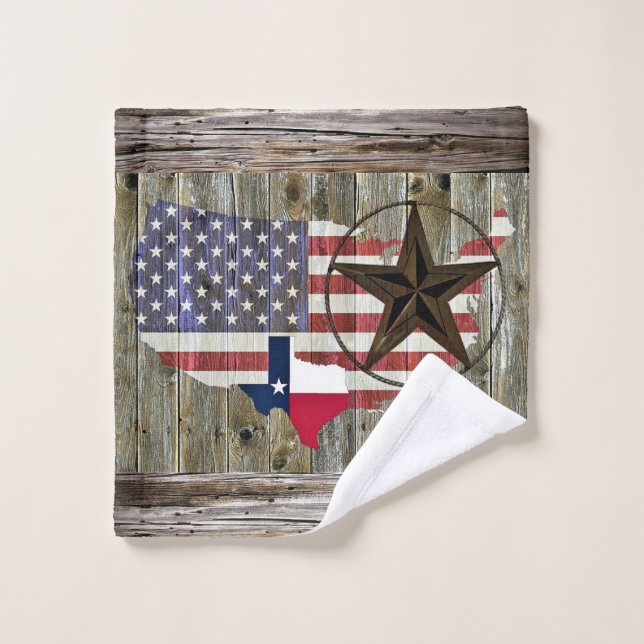 Texas Lone Star State Flag Map Wash Cloth (Wash Cloth)