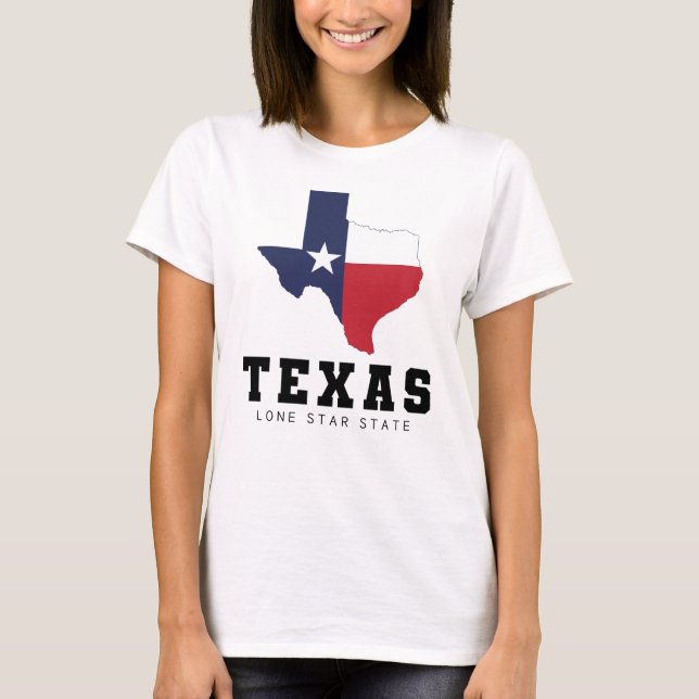 Texas, Lone Star State, Flag Map Women's White T-Shirt (Front)