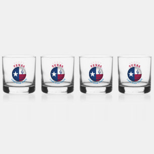 TEXAS LONE STAR STATE FLAG WHISKEY GLASS