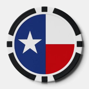 Texas Lone Star State Red Blue Wh Flag Poker Chips