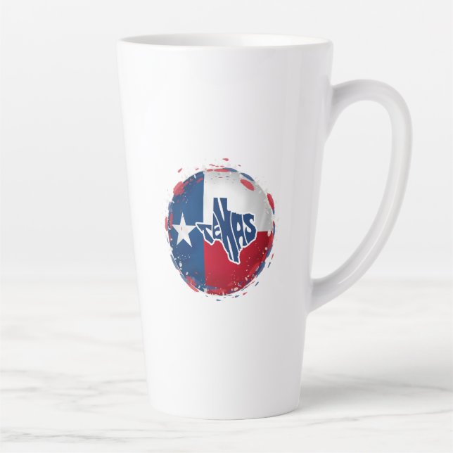 texas Lone star state red white and blue Latte Mug (Right)