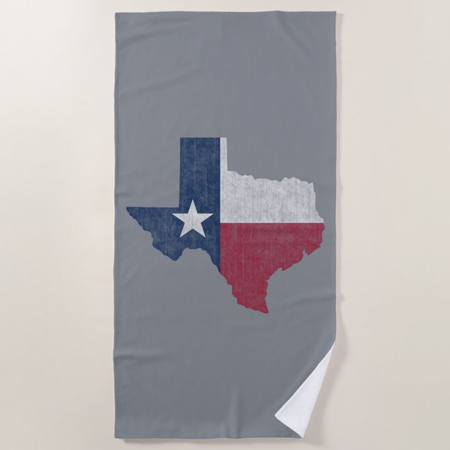 Texas Lone Star Vintage Austin Dallas Houston Beach Towel (Front)