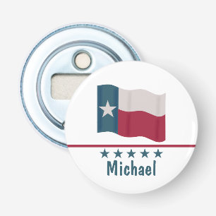 Texas Long Star Flag Name Personalized Bottle Opener