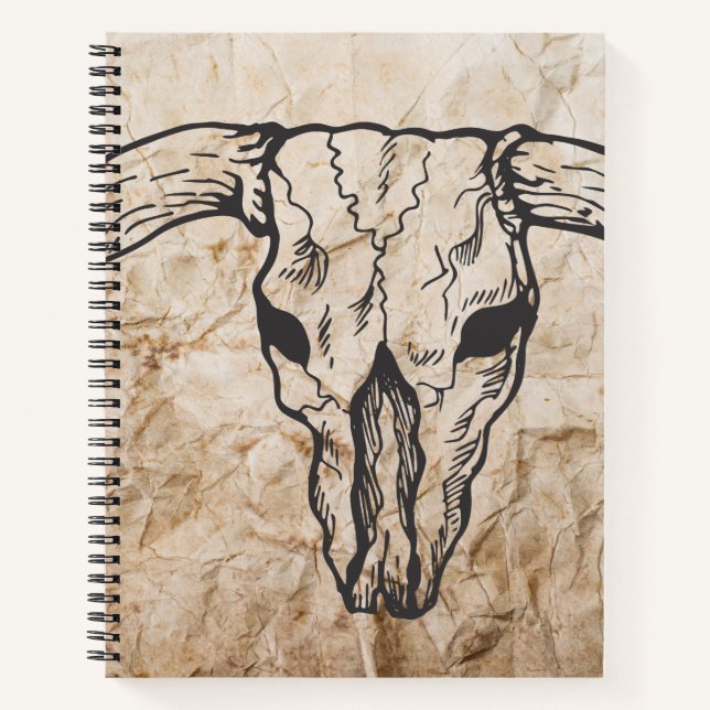 Texas Longhorn Bull Skull Notebook (Front)
