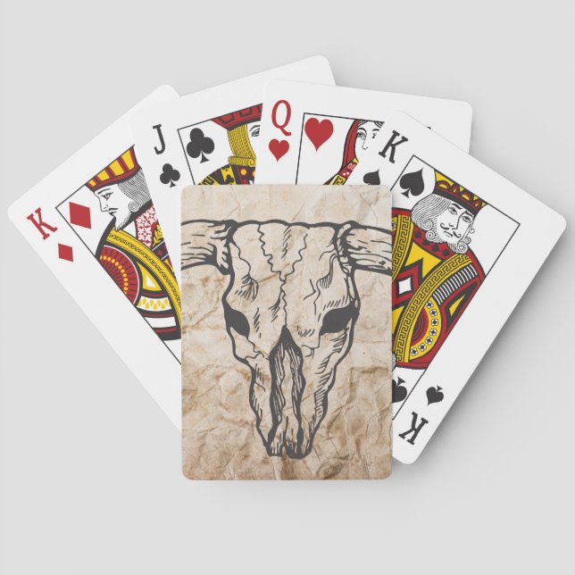 Texas Longhorn Bull Skull Playing Cards (Back)