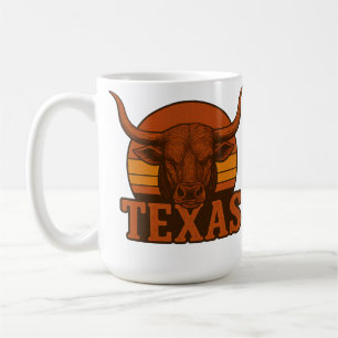 Texas Longhorn Bull Vintage Logo – Western Fire Coffee Mug