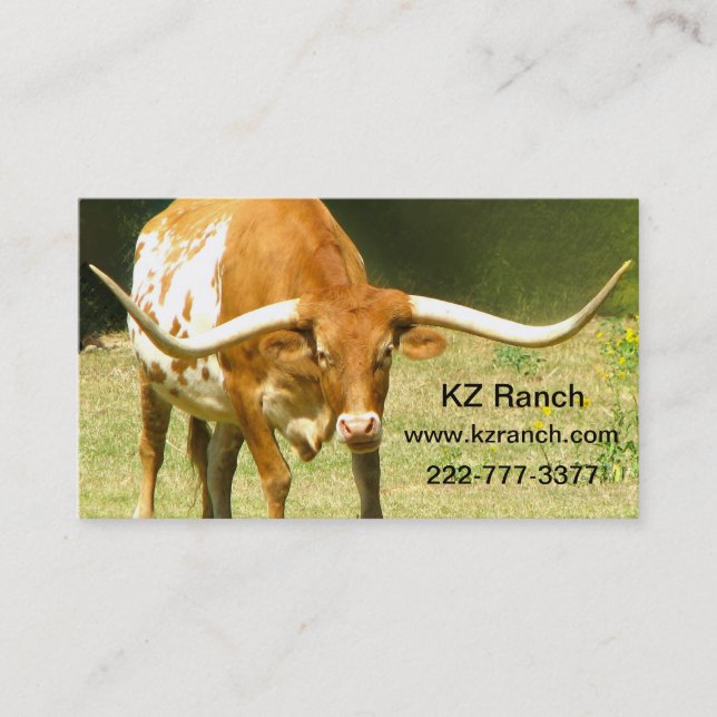 Texas Longhorn Business Card (Front)