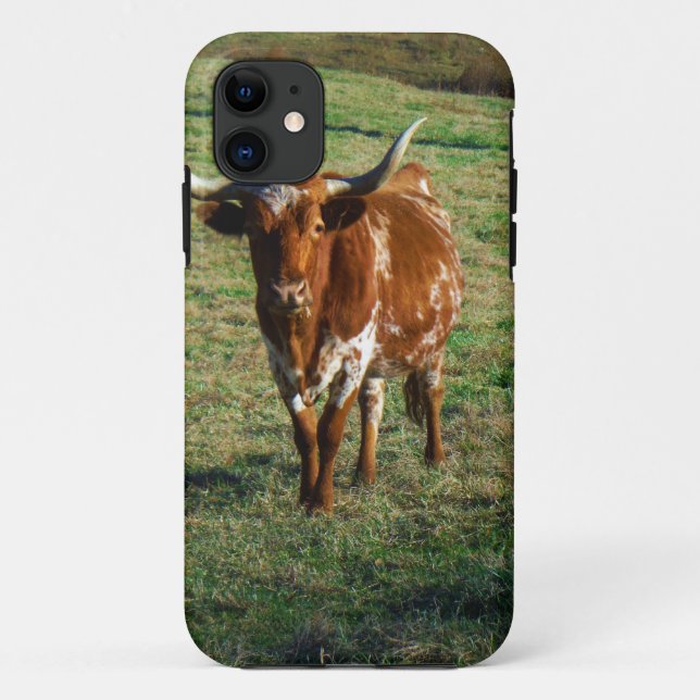 Texas Longhorn Cattle Cow  Photo Rustic Case-Mate iPhone Case (Back)