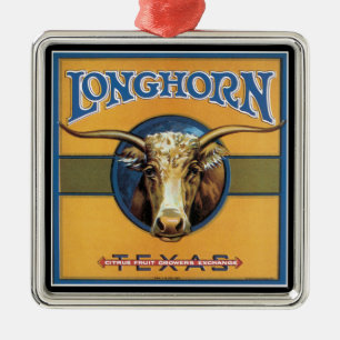 Texas Longhorn Cattle Metal Tree Decoration