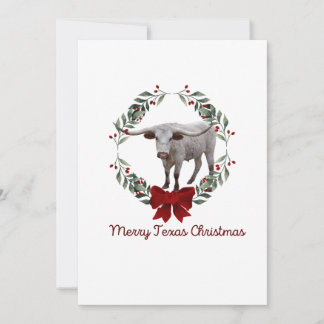 Texas Longhorn Christmas Card