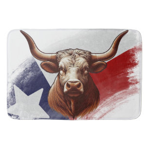 Texas longhorn cow bath mat