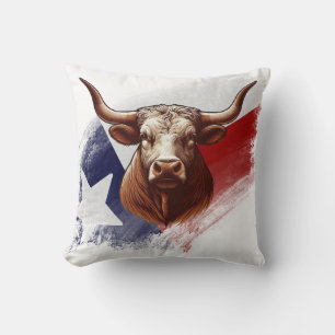 Texas longhorn cow cushion