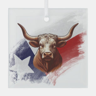 Texas longhorn cow glass tree decoration
