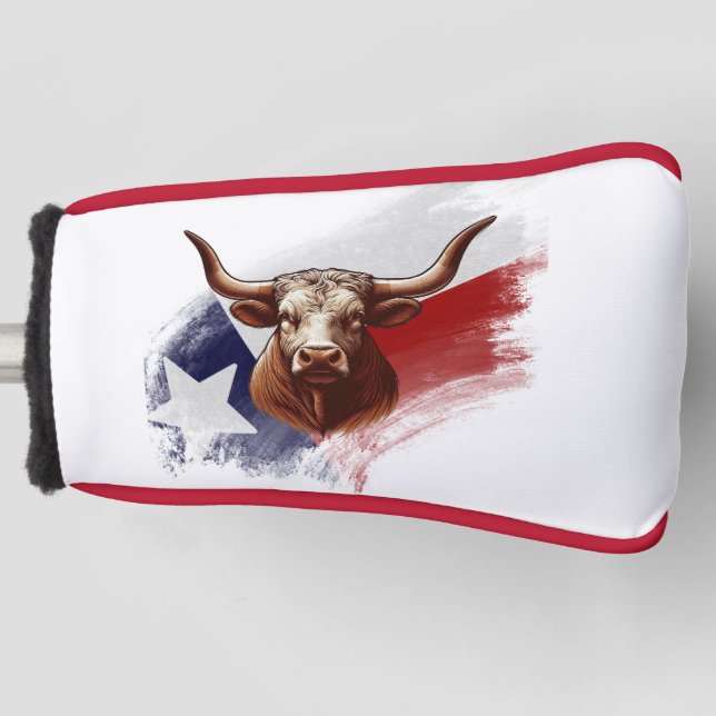 Texas longhorn cow golf head cover (Front)