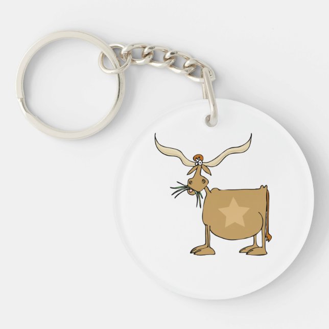 Texas Longhorn Cow Key Ring (Front)