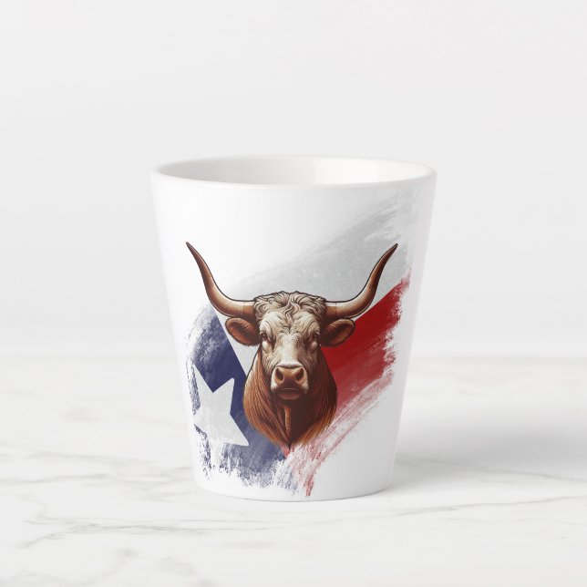 Texas longhorn cow latte mug (Front)