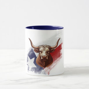 Texas longhorn cow mug