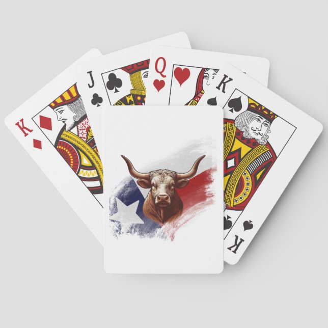 Texas longhorn cow playing cards (Back)